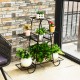 7-tier metal patio plant stand with a smooth surface, perfect for displaying plants in various home and garden settings.
