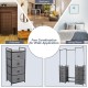 Portable multifunctional dresser with 8 fabric drawers and metal rack, ideal for bedroom or entryway storage solutions.