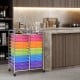 Colorful 20-drawer rolling cart with metal frame, ideal for organizing art supplies and home essentials in any space.