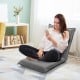 Gray adjustable floor chair in a relaxed position, featuring 6 customizable settings for ultimate comfort and.
