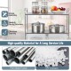 Rolling storage cart with 4 big drawers and 2 mesh shelves, made of steel for durability, ideal for kitchen and office.