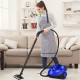 Multi-purpose blue steam cleaner mop with detachable unit, featuring adjustable steam mode and 19 accessories for.