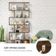 6-tier S-shaped bookshelf in coffee color with anti-tipping design, perfect for displaying books and decor in any room.