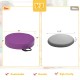Round 15-inch toddler floor cushion in purple, made of waterproof PU and high-density EPE foam for comfort and.