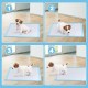 24 x 24 inch disposable pet wee pee pads in use, designed for training and protecting floors from pet excreta.