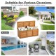 Acacia wood storage bench box with flip-top lid, ideal for patio or garden, offering 46-gallon capacity for versatile.