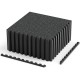 Rubber top exercise mat with interlocking tiles, 0.39 inch thick, 70 sq ft coverage, ideal for home gym and fitness spaces.