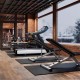 Thick rubber exercise mats in black, 0.79 inch, set of 2, ideal for gym flooring and workout areas.