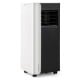 Portable 10000 BTU air conditioner in black and white, featuring fan and dehumidifier modes, ideal for versatile.