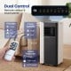 10000 BTU portable air conditioner touch panel with remote, featuring dual control and easy-to-use settings for.