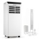 Portable 10000 BTU air conditioner with remote, 3 modes, dehumidifier, and 24H timer for efficient cooling in any room.