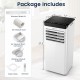 Portable 10000 BTU air conditioner with dehumidifier, remote control, and 24H timer for efficient cooling in any room.