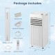 10000 BTU portable AC unit in white with remote control, window kit, and adjustable airflow for cooling 450 sq. ft.