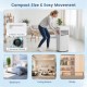 Compact 10000 BTU portable AC unit with wheels and handles, ideal for cooling small spaces up to 450 sq. ft.