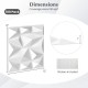 3D wall panels in white, 12" x 12", made of PVC, ideal for DIY interior decoration, covering 100 sq.ft.