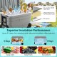 Portable wheeled ice cooler with HDPE hard shell, PU insulation, and 5-7 days ice retention for camping and picnics.