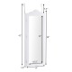 Wall mounted jewelry armoire with full-size mirror, 4 shelves, 23 hooks, and 72 ring slots for organized storage.