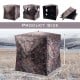 Portable deer hunting blind in camo design, featuring 360° visibility and weatherproof material, ideal for outdoor use.