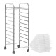 Side view of the 10-drawer rolling storage cart with chrome frame and transparent drawers, designed for versatile.