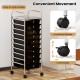 10-drawer rolling storage cart with easy-to-grip handles and 360° universal wheels, perfect for versatile organization.