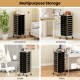 10-drawer rolling storage cart in black with metal frame and wheels, ideal for organizing in home, studio, or workshop.