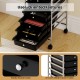 10-drawer rolling storage cart in black with metal frame, featuring handy knobs and smooth drawer tracks for easy.