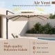 10 FT cantilever umbrella with beige high-quality polyester fabric, featuring an air vent for enhanced coolness by the.
