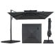 10 FT gray cantilever umbrella with aluminum pole and 220 lbs base, ideal for outdoor patio shade.