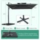 10 ft gray cantilever umbrella with a 220 lbs base, ideal for outdoor dining tables and beach loungers.