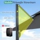 Close-up of the stable triangle structure of a 10 FT gray patio cantilever umbrella with a thicker aluminum pole.