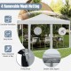 Pop-up canopy tent with beige 210D oxford fabric and 4 removable mesh netting for ventilation, ideal for outdoor events.
