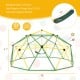 10 feet dome climber with swing, green metal frame, 800 lbs capacity, perfect for kids' outdoor play in backyard.