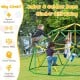 10 feet dome climber with swing, green metal pipes, designed for kids' physical development in gardens or backyards.