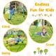 Dome climber with swing for kids, featuring durable metal pipes and safe climbing handles, perfect for backyard fun.