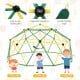 10 feet dome climber with swing, green metal pipes, and climbing bars, perfect for kids aged 5 to 10 for outdoor fun.