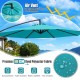 Turquoise 10 feet offset hanging umbrella with air vent, featuring fade-resistant, water-repellent polyester fabric for.