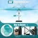 10 feet offset hanging umbrella in turquoise with 360° rotation and tilt, ideal for sun protection on patios.