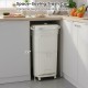 Space-saving 10-gallon beige kitchen trash can with dual buckets, ergonomic height, and rolling wheels for easy.