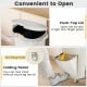 10-gallon beige kitchen trash can with push-top lid, folding pedal, and dual removable buckets for easy waste disposal.