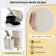 Beige 10-gallon kitchen trash can with dual removable buckets, sturdy PP material, and waterproof design for easy waste.