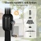 Close-up of the smooth handle-crank system for the 15 feet double-sided patio umbrella, designed for easy opening and.