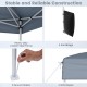 Close-up of the 10x10 ft pop-up canopy tent's heavy-duty carbon steel frame with 4 sandbags for added stability.