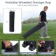 Wheeled storage bag for 10x10 FT pop-up canopy tent, featuring carrying straps and rolling casters for easy transport.
