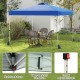 10x10 ft blue pop-up canopy tent with sidewall, featuring adjustable height and sturdy truss connections for outdoor.