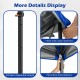 Close-up of the 3-position adjustable height feature and pinch-free push buttons on a blue pop-up canopy tent.