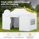 10x14 FT white pop-up canopy tent with PU coating, ideal for outdoor events, featuring zippered sidewalls and sun.