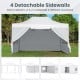 Pop up canopy tent with detachable sidewalls, constructed of powder-coated carbon steel, ideal for outdoor events.