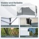 10x14 ft pop-up canopy tent with heavy-duty carbon steel frame, 4 sandbags, and 8 ground stakes for outdoor stability.