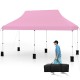Pink 10 x 20 ft pop-up canopy tent with adjustable height, perfect for outdoor events and gatherings.