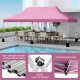 Pink 10 x 20 ft pop-up canopy tent with a sturdy metal frame, ideal for outdoor events and gatherings.